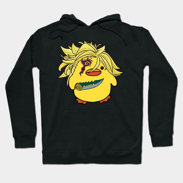 Nanatsu Demon Mark, Duck with knife Hoodie by Anime Meme's